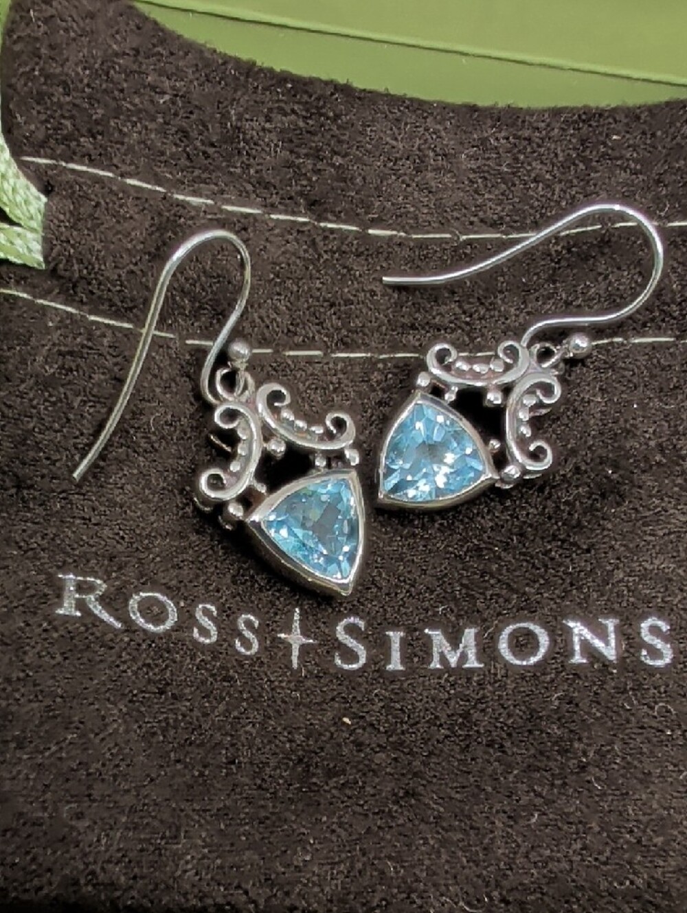 Ross-Simons 925 Sterling Silver Sky Blue Topaz Bali Drop Earrings - Picture 17 of 17